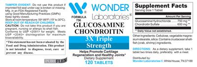 Glucosamine Chondroitin 3X Triple Strength label