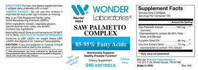 Saw Palmetto Complex label