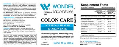 Colon Care Powder label