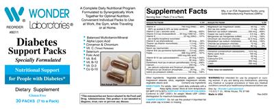 Diabetes Support Packs label