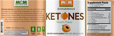 Exogenous Ketones Peach Flavor label