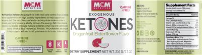 Exogenous Ketones Dragonfruit Elderflower Flavor label