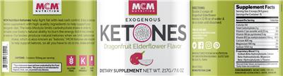 Exogenous Ketones Dragonfruit Elderflower Flavor label