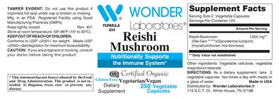 Reishi Mushroom label