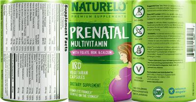 Prenatal Multivitamin label