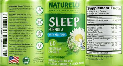 Sleep Formula label