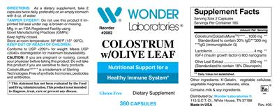 Colostrum w/Olive Leaf label