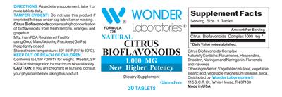 Natural Citrus Bioflavonoids 1,000 mg label