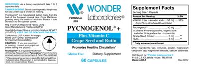 Pycnogenol + label