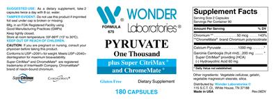 Pyruvate One Thousand label
