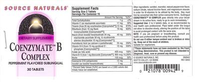 Coenzymate B Complex label