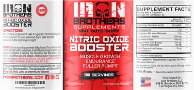 Nitric Oxide Booster label