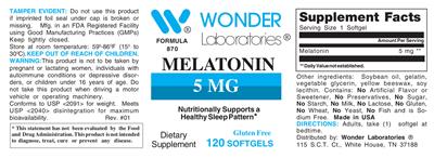 Melatonin 5 mg label