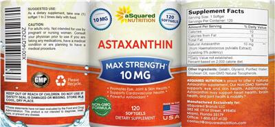 Astaxanthin 10 mg label