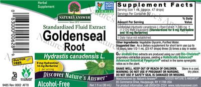 Goldenseal Root Hydrastis Canadensis L. label