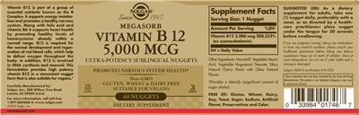 Megasorb Vitamin B12 5,000 mcg label