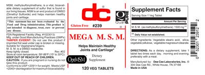 Mega M. S. M. label