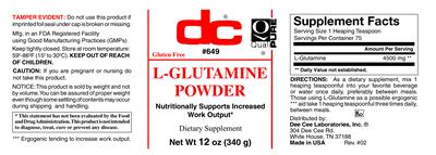 L-Glutamine Powder label
