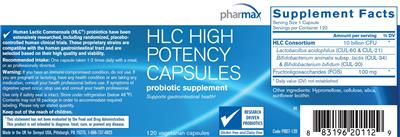 HLC High Potency Capsules label
