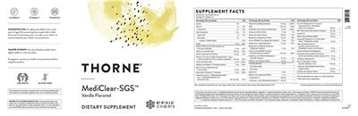MediClear-SGS Vanilla Flavored label