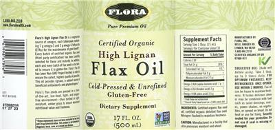 Certified Organic High Lignan Flax Oil label