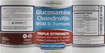 Glucosamine Chondroitin MSM & Turmeric label