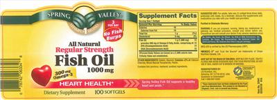 Regular Strength Fish Oil 1000 mg label