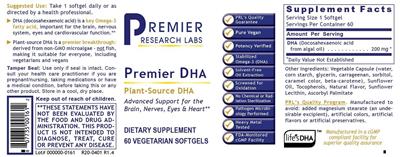 Premier DHA label