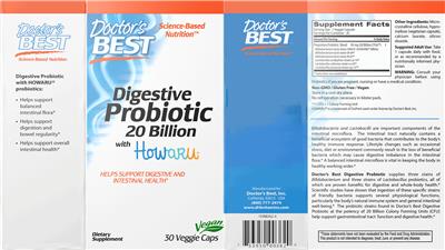 Digestive Probiotic 20 Billion label