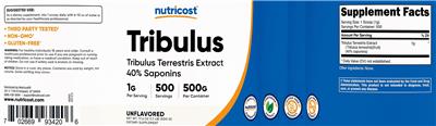 Tribulus 1 g Unflavored label