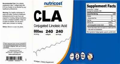 CLA 800 mg label