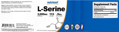 L-Serine 2,000 mg label