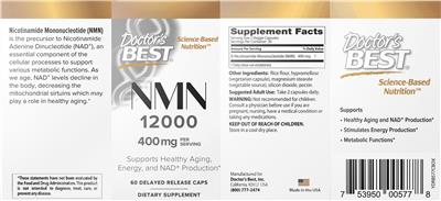 NMN 12000 400 mg label