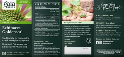 Echinacea Goldenseal label