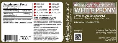 White Peony 1000 mg label