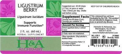 Ligustrum Berry label