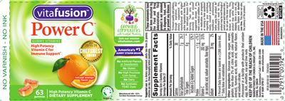 Power C Natural Orange Flavor label