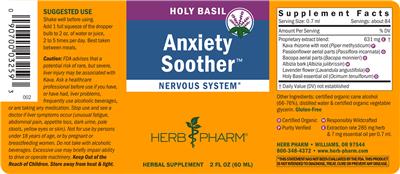 Anxiety Soother Holy Basil label