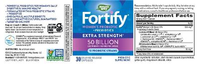 Fortify Women's Probiotic 50 Billion label