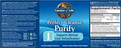 Perfect Cleanse Purify label