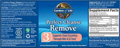 Perfect Cleanse Remove label