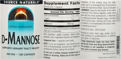 D-Mannose 500 mg label