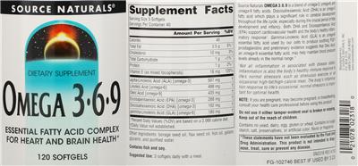 Omega 3-6-9 label