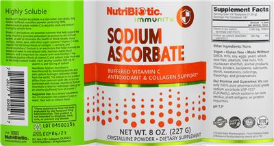 Sodium Ascorbate label