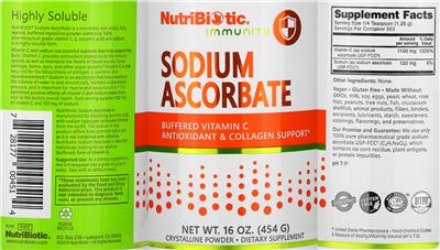Sodium Ascorbate label