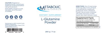 L-Glutamine Powder label