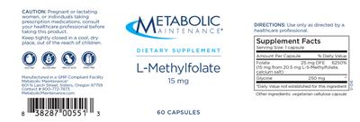 L-Methylfolate 15 mg label