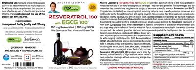Resveratrol 100 EGCG 100 label