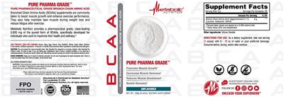 BCAA Unflavored label