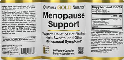 Menopause Support label